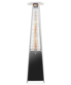 90" Stainless Steel Pyramid Propane Patio Heater – Commercial-Grade Glass Flame Tower