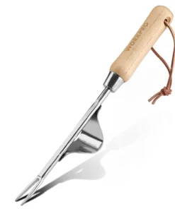 Garden Weeding Tool – Handheld Weed Remover with Forked Steel Head